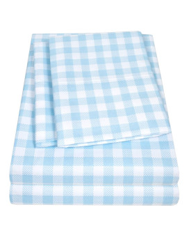 1500 Supreme Kids Bed Sheet Collection - Fun Colorful And Comfortable Boys And Girls Toddler Sheet Sets - Deep Pocket Wrinkle Free Soft And Cozy Bedding - Twin Xl, Blue Gingham