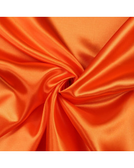 Mds Pack Of 70 Yard Charmeuse Bridal Solid Satin Fabric For Wedding Dress Fashion Crafts Costumes Decorations Silky Satin 44A- Orange