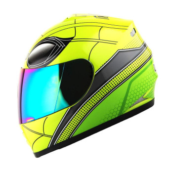 Wow Motorcycle Full Face Helmet Street Bike Bmx Mx Youth Kids Spider Green Size Small (49-50 Cm 189193 Inch)