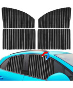 Ovege Car Window Shade -Car Side Window Sun Shade Car Curtain Pleated Silky Uv Protection Privacy Baby Suction Magnetic (Black-Opaque, Frontback 4Pcs)
