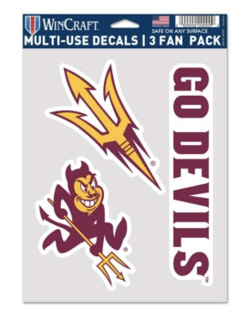 Ncaa Arizona State Sun Devils Decal Multi Use Fan 3 Pack Team Colors One Size