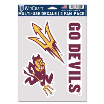 Ncaa Arizona State Sun Devils Decal Multi Use Fan 3 Pack Team Colors One Size