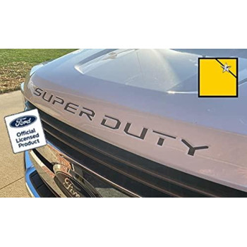 Decal Mods (2017-2022) Hood Grille Decal Sticker Letter Inserts Inlays (Thin) For Ford F250 F350 F450 Super Duty Yellow Reflective (Reflects Yellow) - Cyr