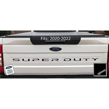 Ford 2020-2022 Super Duty Letter Inserts Inlays Decals Stickers (Thin) For Tailgate (2020-2022) F250 F350 F450 (Black Gloss) - Cb