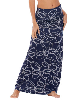Urban Coco Womens Stylish Spandex Comfy Fold-Over Flare Long Maxi Skirt (2Xl, 10)