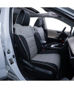 Ekr Custom Fit Corolla Car Seat Covers For Select 2014 2015 2016 2017 2018 2019 Toyota Corolla S Se Xse Sedan - Full Set,Leather (Blackgray)