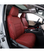 Ekr Custom Fit Corolla Car Seat Covers For Select 2020 2021 2022 Toyota Corolla L Le - Full Set,Leather (Burgundy)