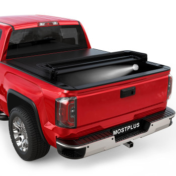 Mostplus Quad Fold Soft 65Ft Truck Tonneau Cover Compatible With 2019 2020 2021 2022 2023 Chevy Chevrolet Gmc Sierra Silverado 1500 New Body Style Four Fold On Top