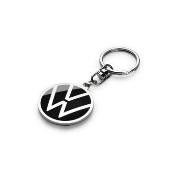 Volkswagen 000087010Bq Key Ring With Vw Logo, Black, Diameter 37 Mm, Black, Durchmesser 37 Mm, Classic