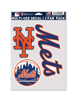 Wincraft Mlb New York Mets Decal Multi Use Fan 3 Pack Team Colors One Size