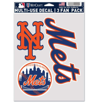 Wincraft Mlb New York Mets Decal Multi Use Fan 3 Pack Team Colors One Size