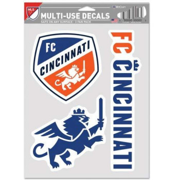 Mls Fc Cincinnati Decal Multi Use Fan 3 Pack Team Colors One Size