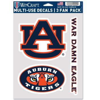 Wincraft Ncaa Auburn Tigers Decal Multi Use Fan 3 Pack Team Colors One Size