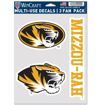 Wincraft Ncaa Missouri Tigers Decal Multi Use Fan 3 Pack Team Colors One Size