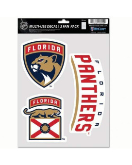 Wincraft Nhl Florida Panthers Decal Multi Use Fan 3 Pack Team Colors One Size