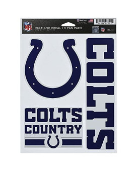 Nfl Indianapolis Colts Decal Multi Use Fan 3 Pack Team Colors One Size