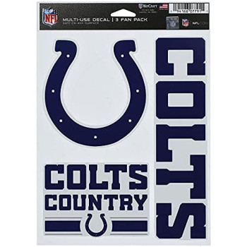 Nfl Indianapolis Colts Decal Multi Use Fan 3 Pack Team Colors One Size