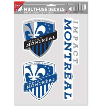 Wincraft Mls Impact Montreal Decal Multi Use Fan 3 Pack Team Colors One Size