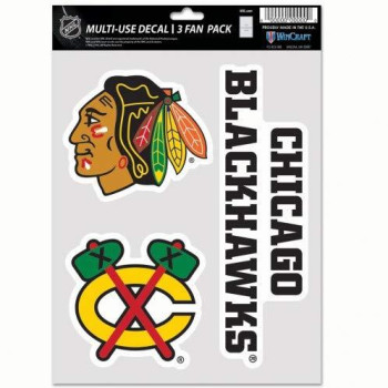 Wincraft Nhl Chicago Blackhawks Decal Multi Use Fan 3 Pack Team Colors One Size