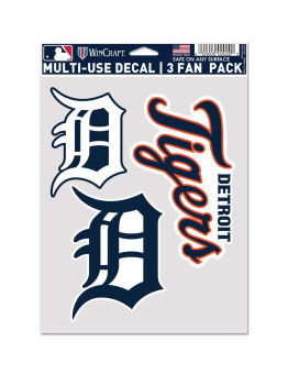 Wincraft Mlb Detroit Tigers Decal Multi Use Fan 3 Pack Team Colors One Size