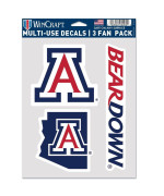 Ncaa Arizona Wildcats Decal Multi Use Fan 3 Pack Team Colors One Size