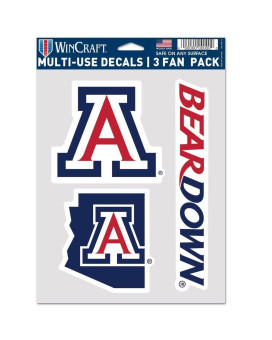 Ncaa Arizona Wildcats Decal Multi Use Fan 3 Pack Team Colors One Size