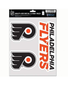 Nhl Philadelphia Flyers Decal Multi Use Fan 3 Pack Team Colors One Size