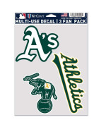 Wincraft Mlb Oakland Athletics Decal Multi Use Fan 3 Pack Team Colors One Size