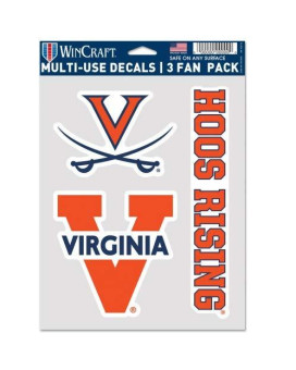 Wincraft Ncaa Virginia Cavaliers Decal Multi Use Fan 3 Pack Team Colors One Size