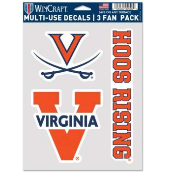 Wincraft Ncaa Virginia Cavaliers Decal Multi Use Fan 3 Pack Team Colors One Size