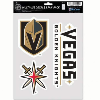 Wincraft Nhl Vegas Golden Knights Decal Multi Use Fan 3 Pack Team Colors One Size