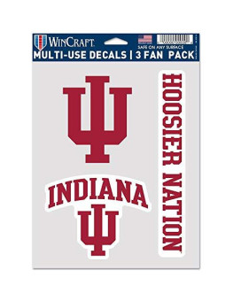 Wincraft Ncaa Indiana Hoosiers Decal Multi Use Fan 3 Pack Team Colors One Size