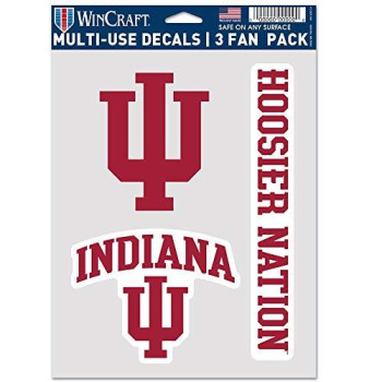 Wincraft Ncaa Indiana Hoosiers Decal Multi Use Fan 3 Pack Team Colors One Size