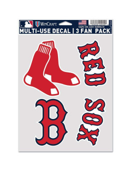 Mlb Boston Red Sox Decal Multi Use Fan 3 Pack Team Colors One Size