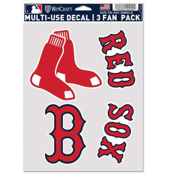 Mlb Boston Red Sox Decal Multi Use Fan 3 Pack Team Colors One Size