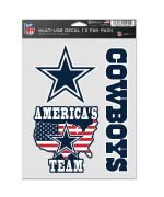 Nfl Dallas Cowboys Decal Multi Use Fan 3 Pack Team Colors One Size