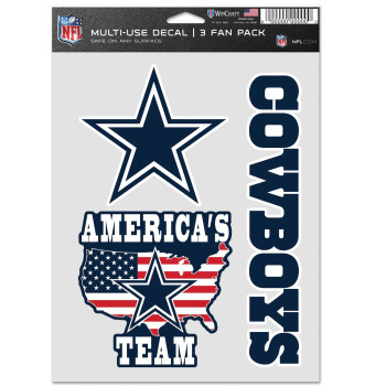 Nfl Dallas Cowboys Decal Multi Use Fan 3 Pack Team Colors One Size