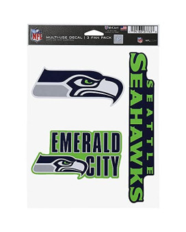 Wincraft Nfl Seattle Seahawks Decal Multi Use Fan 3 Pack Team Colors One Size