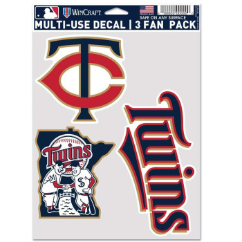 Wincraft Mlb Minnesota Twins Decal Multi Use Fan 3 Pack Team Colors One Size