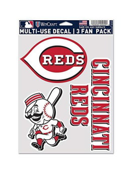 Mlb Cincinnati Reds Decal Multi Use Fan 3 Pack Team Colors One Size