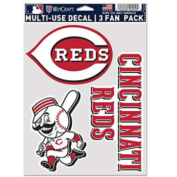 Mlb Cincinnati Reds Decal Multi Use Fan 3 Pack Team Colors One Size