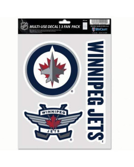 Nhl Winnipeg Jets Decal Multi Use Fan 3 Pack Team Colors One Size