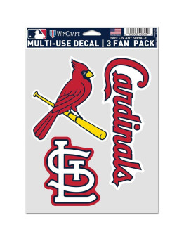 Wincraft Mlb St. Louis Cardinals Decal Multi Use Fan 3 Pack Team Colors One Size