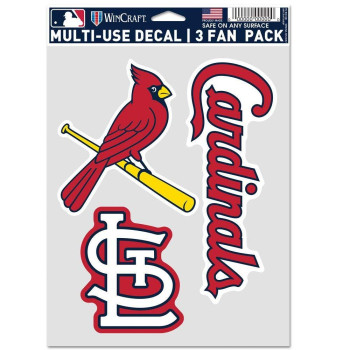 Wincraft Mlb St. Louis Cardinals Decal Multi Use Fan 3 Pack Team Colors One Size