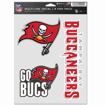 Nfl Tampa Bay Buccaneers Decal Multi Use Fan 3 Pack Team Colors One Size