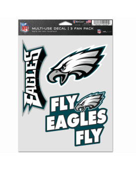 Wincraft Nfl Philadelphia Eagles Decal Multi Use Fan 3 Pack Team Colors One Size