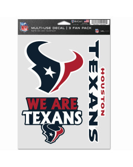 Wincraft Nfl Houston Texans Decal Multi Use Fan 3 Pack Team Colors One Size