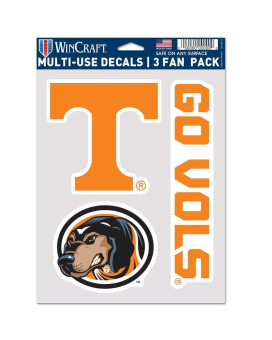 Wincraft Ncaa Tennessee Volunteers Decal Multi Use Fan 3 Pack Team Colors One Size