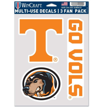 Wincraft Ncaa Tennessee Volunteers Decal Multi Use Fan 3 Pack Team Colors One Size