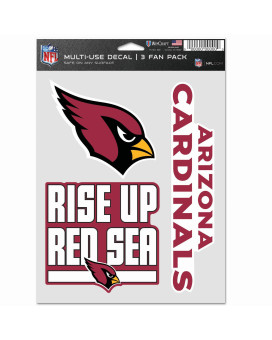 Wincraft Nfl Arizona Cardinals Decal Multi Use Fan 3 Pack Team Colors One Size